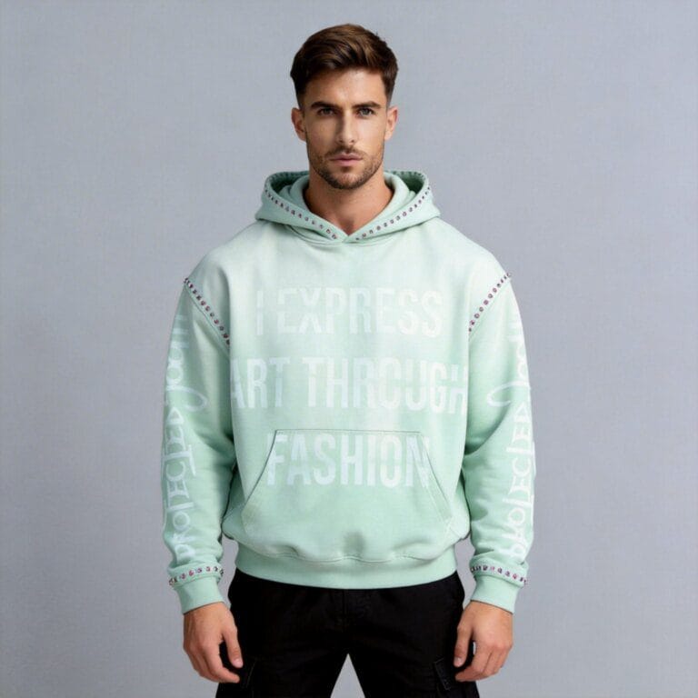 jimeng 2026 03 27 8636 将第一张图片中的欧美男模特与第二、三张图片中的连帽衫进行合成，模特穿着连帽衫，全...