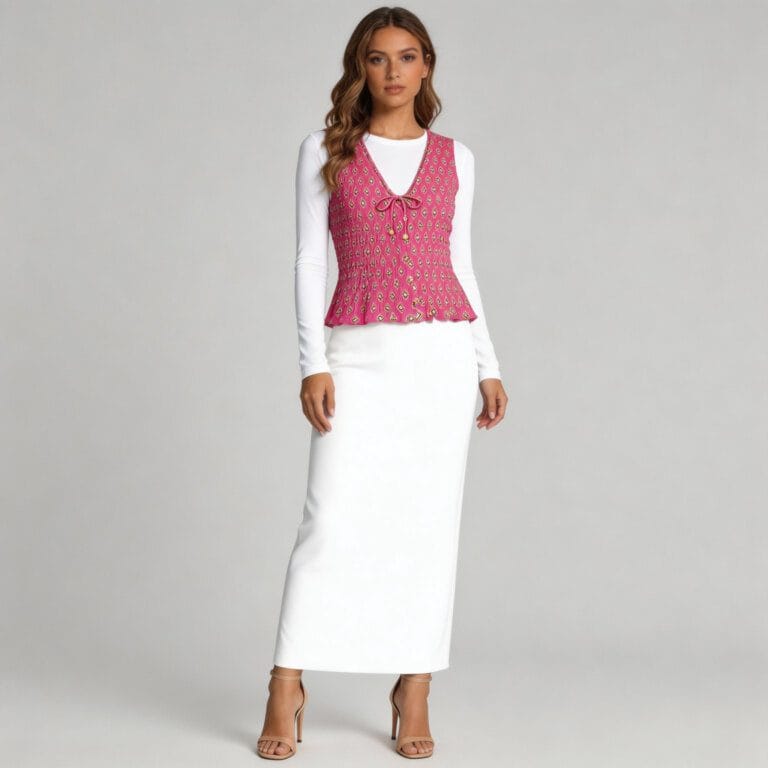 jimeng 2026 03 25 2117 将模特的衣服替换为第二张图片中的衣服，添加内搭，下装自由搭配，背景改为纯浅灰色，...