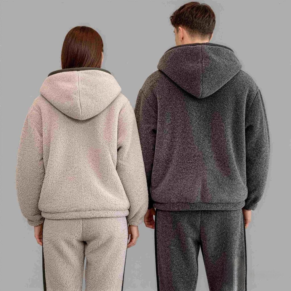 Plush Fleece Loungewear Sets Wholesale Fabric Detail Stitching