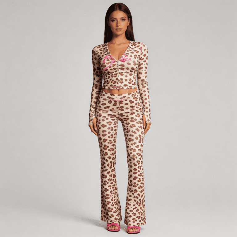 Leopard Print Two-Piece Set