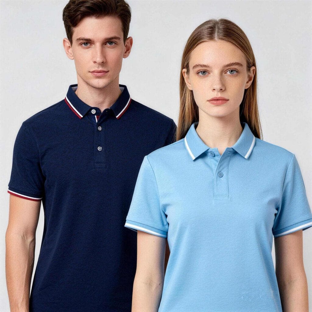Green **Polo Shirts** Wholesale Corporate Striped Collar