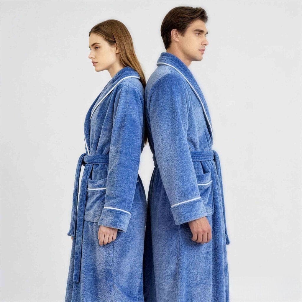 Custom **Robes** Wholesale Embroidered Logo Belt Detail