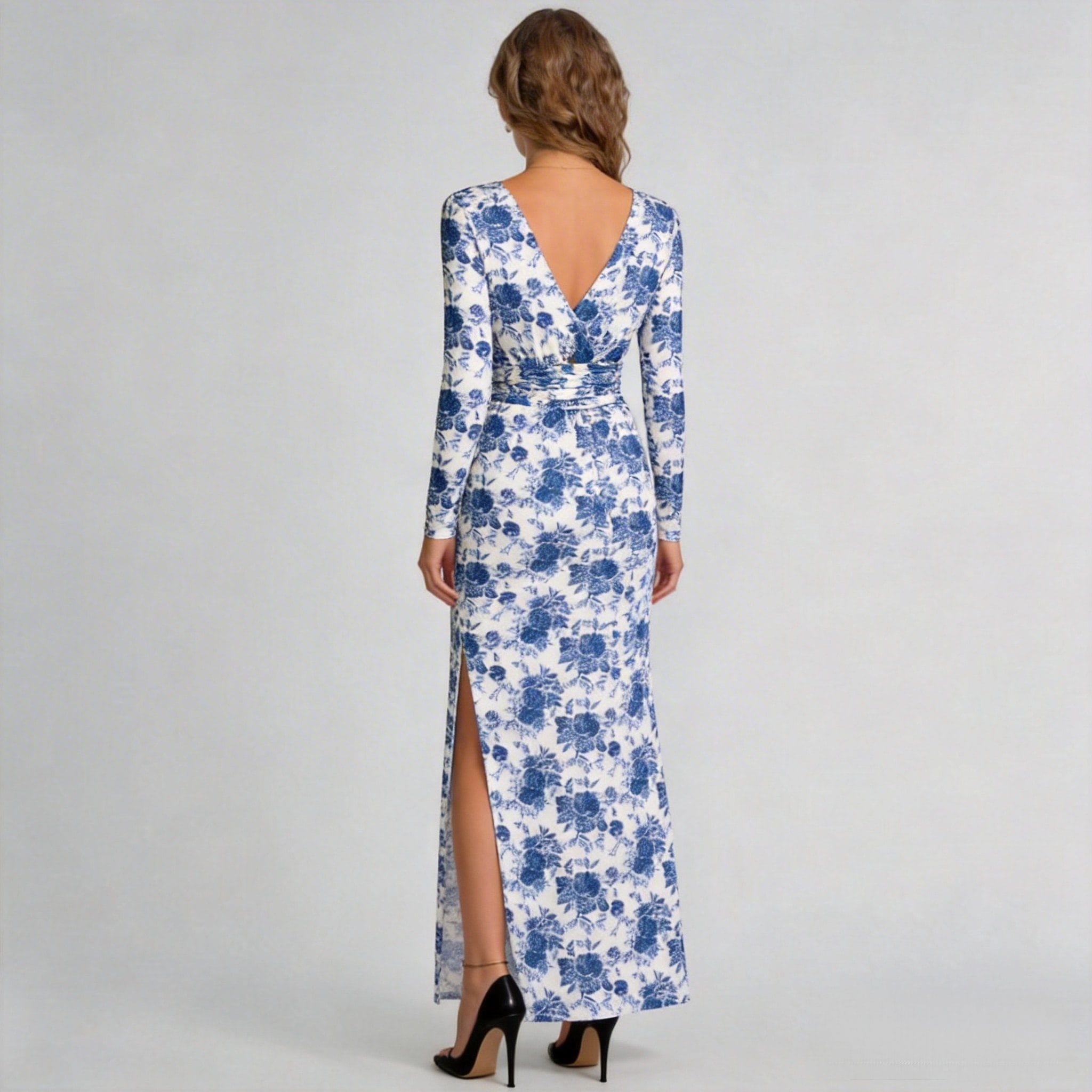 Custom Polyester Dtg Printed Dresses - Open Back Rear View