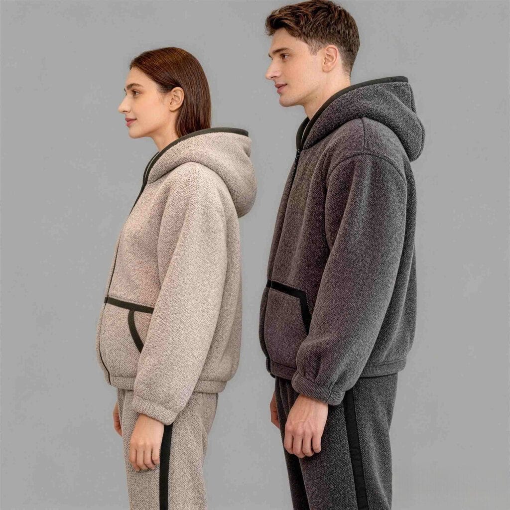 Gray Custom Loungewear Wholesale Matching Set Side View