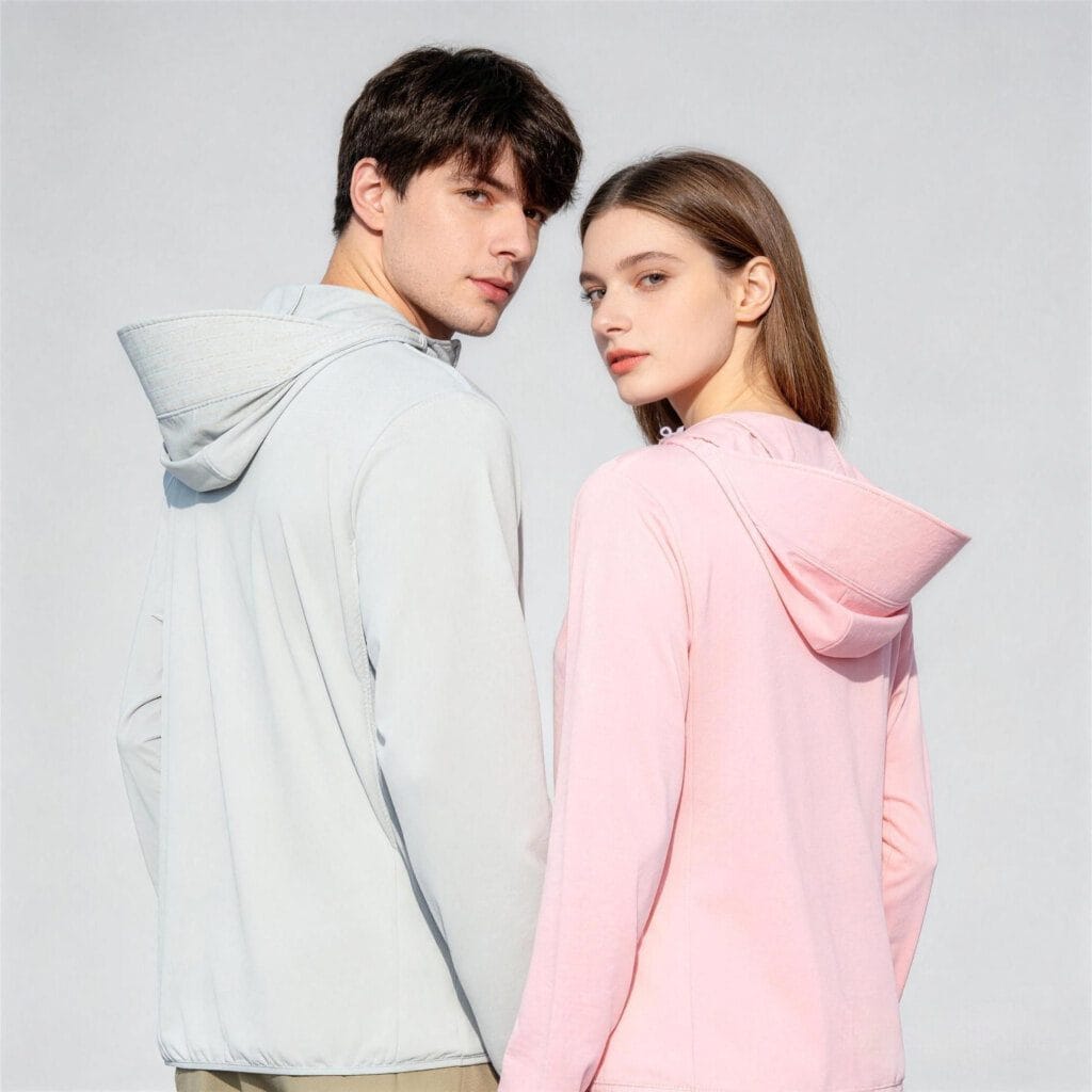 Breathable Outdoor Uv Jacket With Hood For Hiking