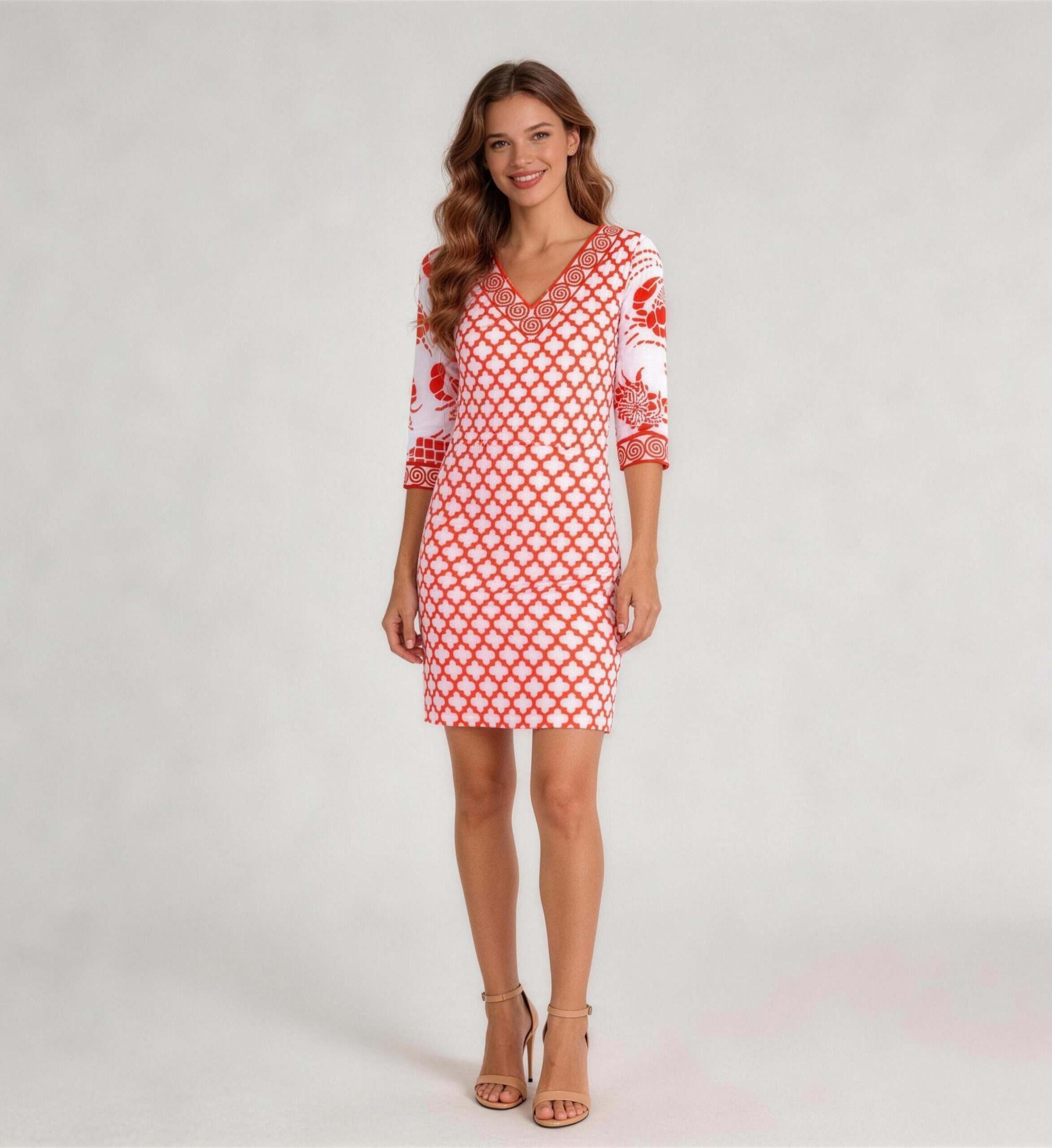 Custom Women'S Apparel Manufacturer Omj Polyester Heat Transfer Dresses